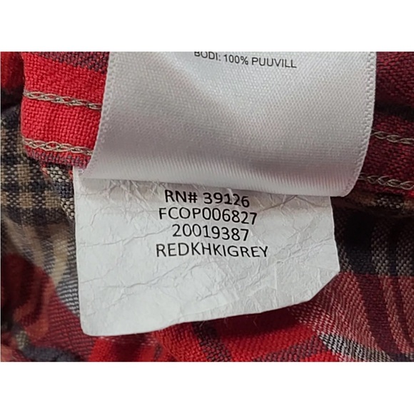 Filson Rustic Oxford Shirt Red Khaki Grey Cotton Size XL Mens - Picture 5 of 8